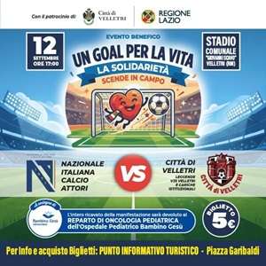 Evento benefico �Un Goal per la Vita� (12 settembre 2026)
