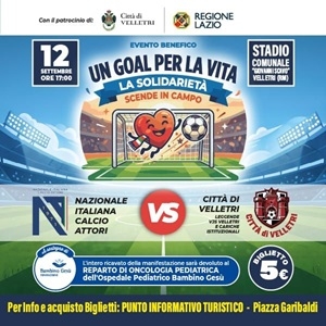 Evento benefico �Un Goal per la Vita� (12 settembre 2026)